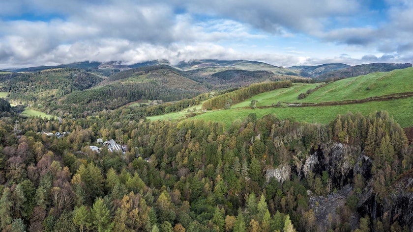 Panoramic view looking down on CAT