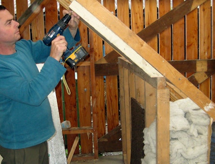 Adding insulation to a model of a roof