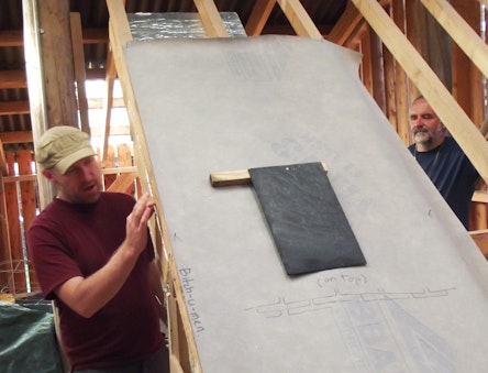 Adding insulation to a model of a roof