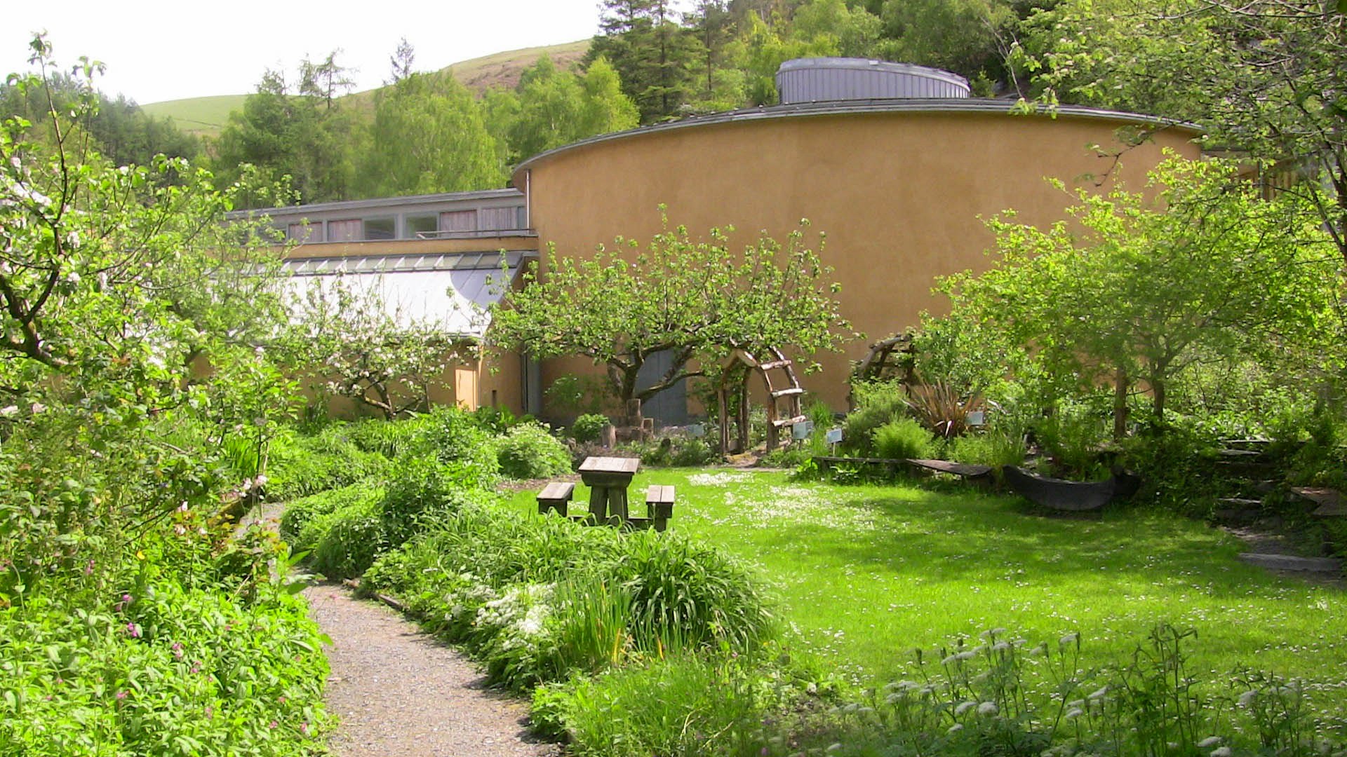 Garden outside the Wales Institute of Sustainable Education